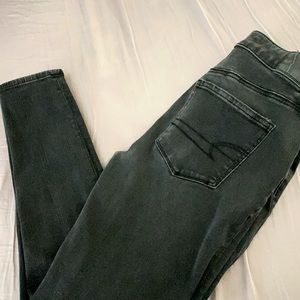 Black washed, High wasted, Size 6 short, American Eagle jeans